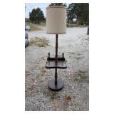 Vtg Wooden Floor Lamp