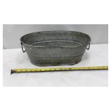 Small Galvanized Metal Wash Tub 16inch