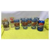 Pepsi Glasses, 7up Indiana Jones Glasses