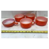 Glasbake Orange Soup Bowls