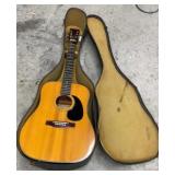1970s Kingston acoustic guitar. W/ Black Hard