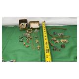 Gold Toned Costume Jewelry Cross Necklace,