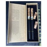 NIB Yunkong Wooden Panda Chinese Chopsticks &
