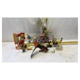 Eagle, Rooster Napkin Holder and Bird Figurines