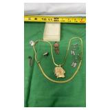 Native American Indian Chief Gold Toned Necklace,