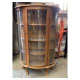 Curio Oak  Cabinet 35 x 59 x 15 inches