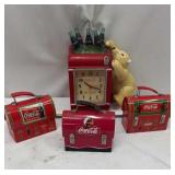 RARE - COKE COLA ALARM CLOCK CLOCK ICE CHEST BANK