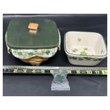 Longerberger Lucky Twist Basket With Liner, Bowl,