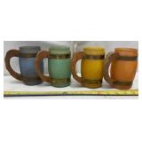 4- Siesta Ware Pastel Frosted Glass Banded