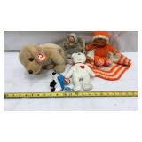 Vtg Ty Beanies Babies, Crotchet Dolls