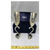 Vintage Set of 2 Wedding Toasting Flutes in