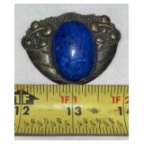 Art Deco Peking Glass Brooch: Bohemian Filigree