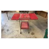 Vtg Metal Drop Leaf Cart