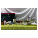 Tote w/ Lid w/ Ill State Fair 1937 Ruby Red