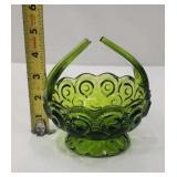 Vintage LE Smith Moon & Stars Green Glass Split