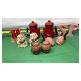 Vintage Red Coffee Pots Salt & Pepper Shakers,