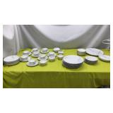 Vtg Blue Meadow by VALMONT Dish set-Japan