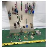 Vtg Costume Jewelry Earrings