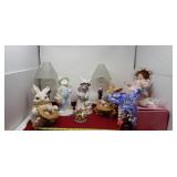 Easter Decor,  Porcelain Mr and Mrs Bunny,