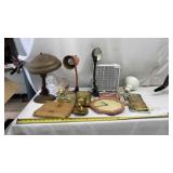 Tote w/ lid, Table Fan & Various Lights