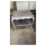 20 x 26 x 24 inch Side Table Wood Painted Silver