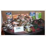 Large Lot Of Canning Rings, Lids, Tongs