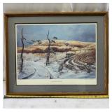 Snowy Day Foragers Framed Print by Martin Wayne