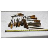 Antique woodworking tools, specifically carving
