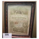 Antique German Conformation Cert. dated 1886