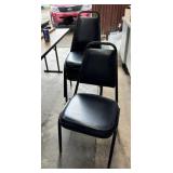 4-Black Metal Frame Chairs