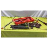 Toolbox Tray w/ Putty Knives, Grinder Abrasives,