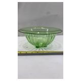 Green Vintage Depression Glass Bowl Uranium G