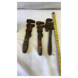 Set Of Antique Wood And Metal Handled Pipe