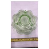 Uranium Glass Green Ruffled Edge Wide