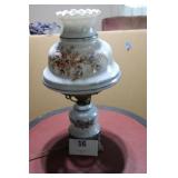 Gone With The Wind Lamp Hand Painted, Blue Trim