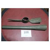 WWII USA 1944 Pickaxe Mattock Axe & Handle