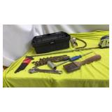 Small Toolbox Auger bits, Vise-Grip locking chain