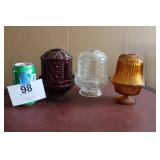 Crystal Fairy Lamps, Indiana Glass, Stars & Bars