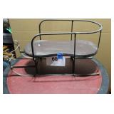 Wood & Wrought Iron Sleigh 11 x 9 x 22