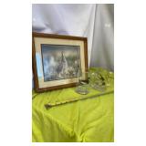 Framed Print of Pheasant, Vintage Weighted Glass