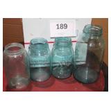Blue 3 Quart Canning Jars, 1 Gal No Lids