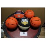 5 Small Basketballs Including Illini