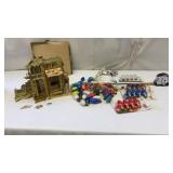 Old paper nativity scene backdrop card Christmas