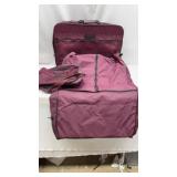 Pierre Cardin soft-sided luggage set in burgundy.