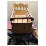 Wooden Doll Cradle 4.5 x 19 x 14