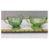 Vintage Federal Glass Sylvan PARROT Green Uranium