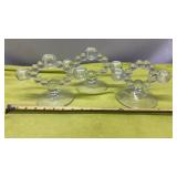 Candlestick Holder Clear Glass Bubbles