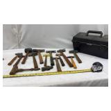Plastic Tool Box w/ Variety of Hammers