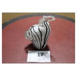 8" Blown Glass Zebra Heavy