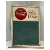 1950s or 1960s Coca-Cola metal chalkboard menu